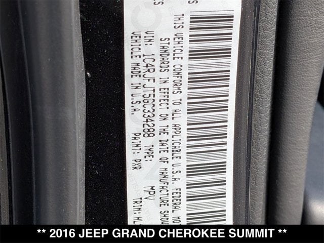 2016 Jeep Grand Cherokee Summit