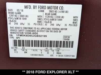 2018 Ford Explorer XLT