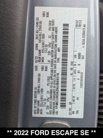 2022 Ford Escape SE
