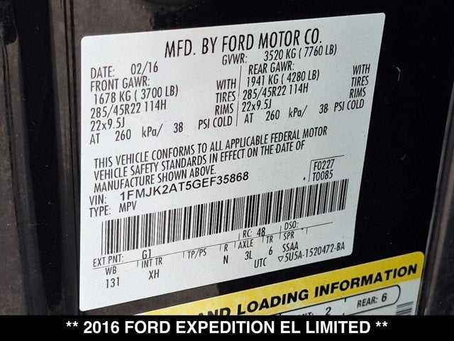 2016 Ford Expedition EL Limited