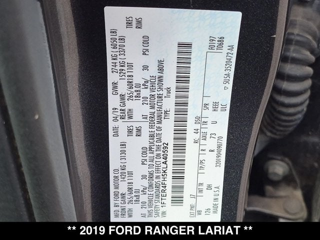 2019 Ford Ranger LARIAT