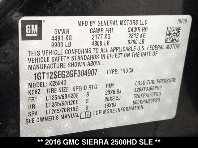 2016 GMC Sierra 2500HD SLE