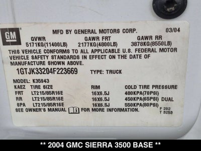 2004 GMC Sierra 3500 SLT 4x4