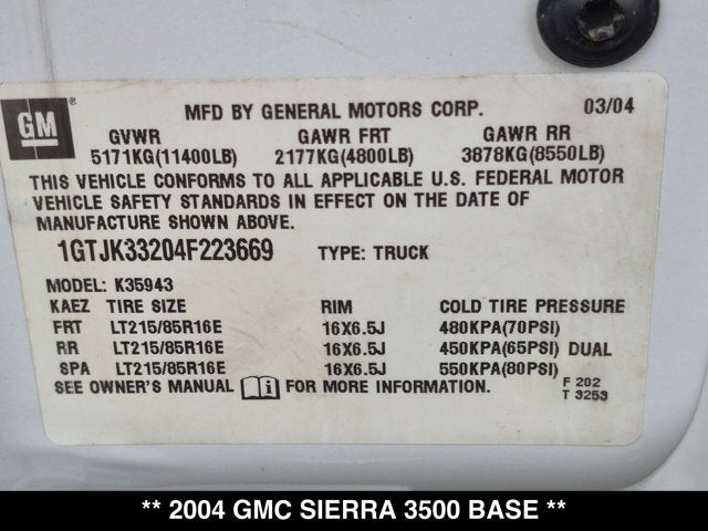 2004 GMC Sierra 3500 SLT 4x4
