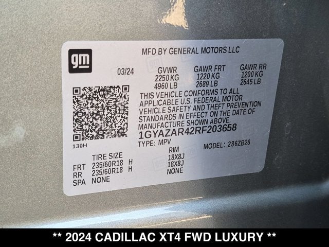 2024 Cadillac XT4 FWD Luxury