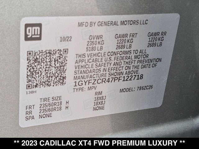 2023 Cadillac XT4 FWD Premium Luxury