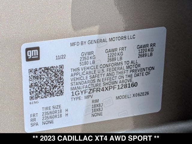 2023 Cadillac XT4 AWD Sport