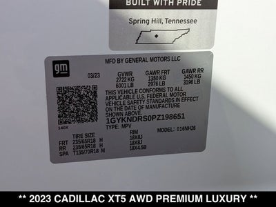 2023 Cadillac XT5 AWD Premium Luxury