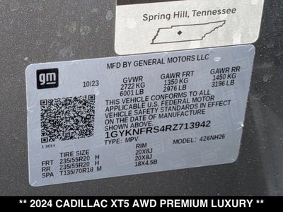 2024 Cadillac XT5 AWD Premium Luxury