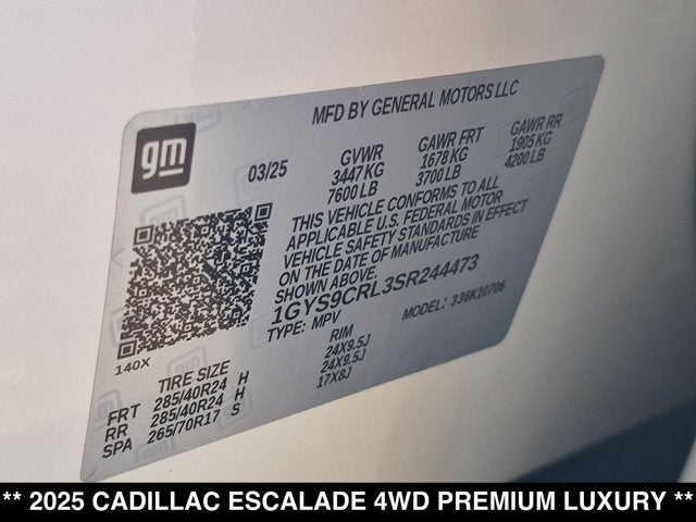 2025 Cadillac Escalade 4WD Premium Luxury