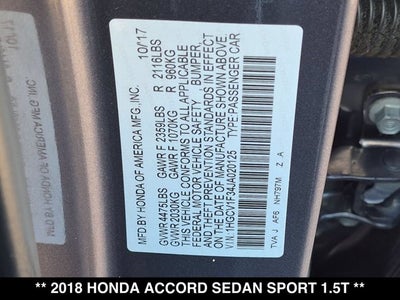2018 Honda Accord Sport 1.5T
