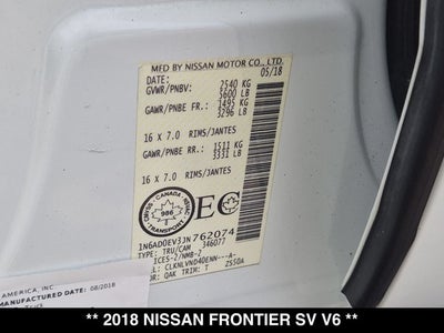 2018 Nissan Frontier SV V6