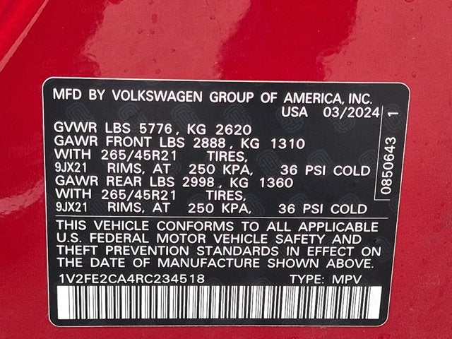 2024 Volkswagen Atlas Cross Sport 2.0T SEL Premium R-Line