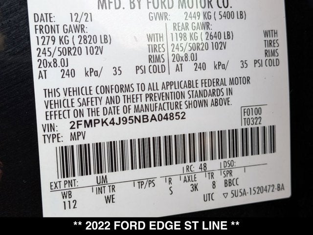 2022 Ford Edge ST Line