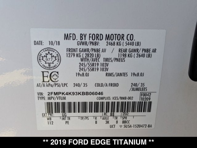 2019 Ford Edge Titanium