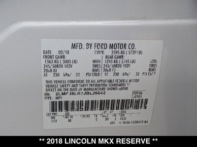 2018 Lincoln MKX Reserve