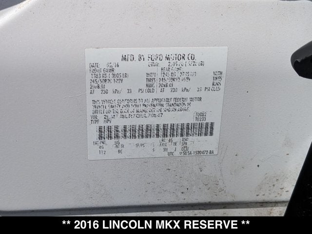 2016 Lincoln MKX Reserve