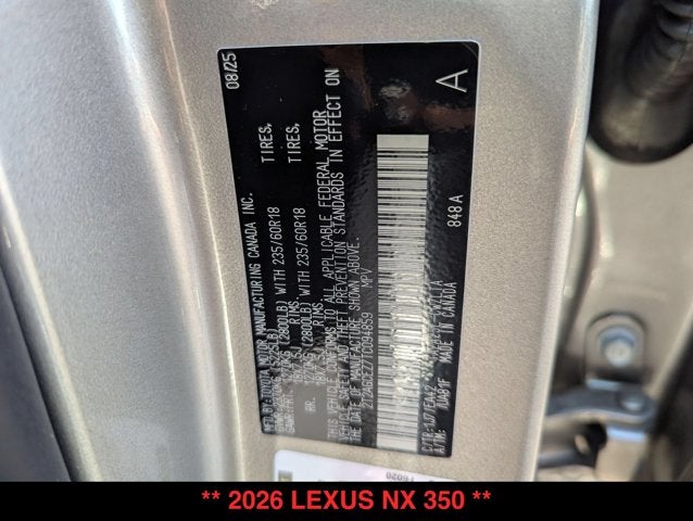 2026 Lexus NX 350 NX 350