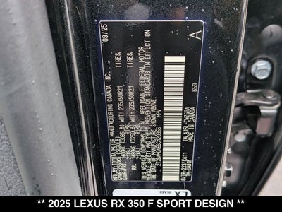 2025 Lexus RX 350 RX 350 F SPORT Design