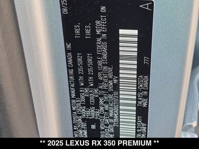 2025 Lexus RX 350 RX 350 Premium