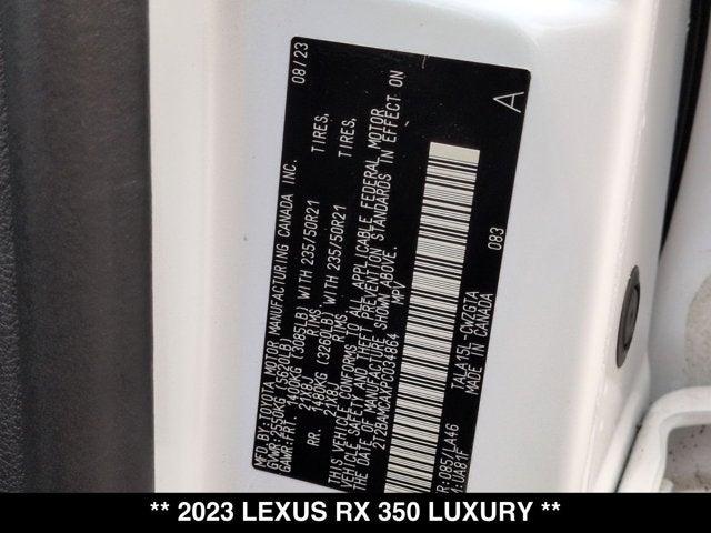 2023 Lexus RX 350 RX 350 Luxury