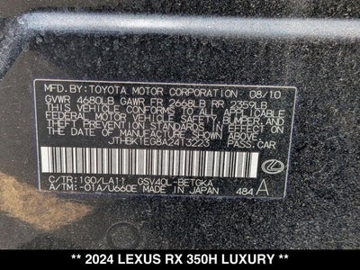 2024 Lexus RX 350h RX 350h Luxury