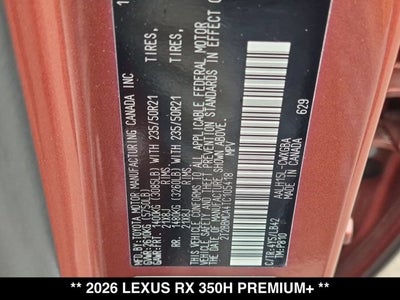 2026 Lexus RX 350h RX 350h Premium+