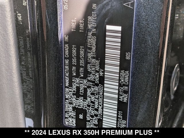 2024 Lexus RX 350h 350h Premium Plus