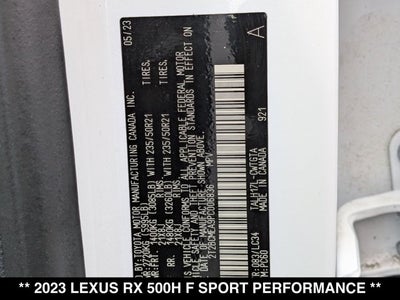 2023 Lexus RX 500h RX 500h F SPORT Performance