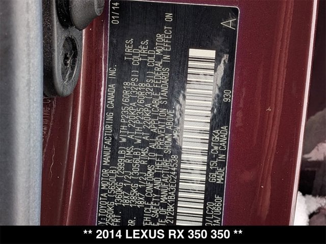 2014 Lexus RX 350 350