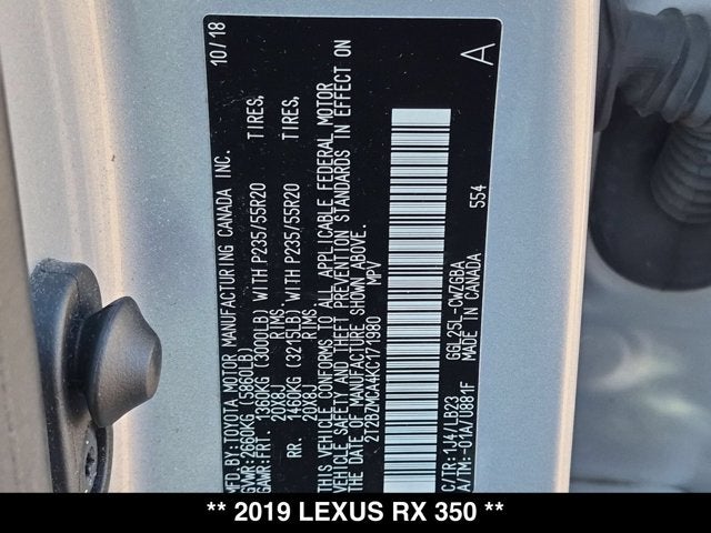 2019 Lexus RX 350 RX 350