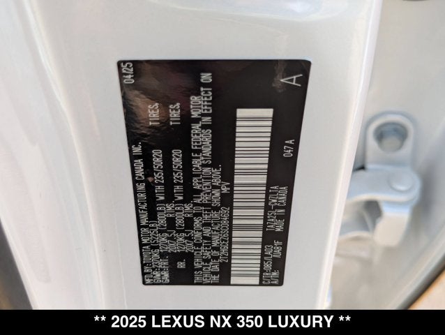 2025 Lexus NX 350 NX 350 Luxury