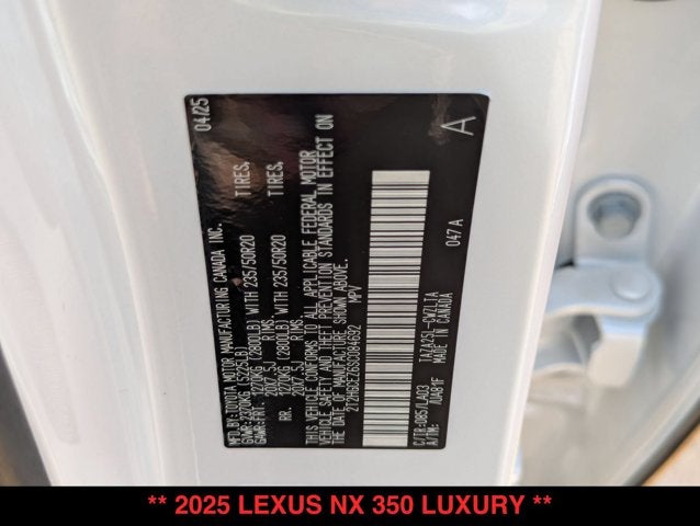 2025 Lexus NX 350 NX 350 Luxury