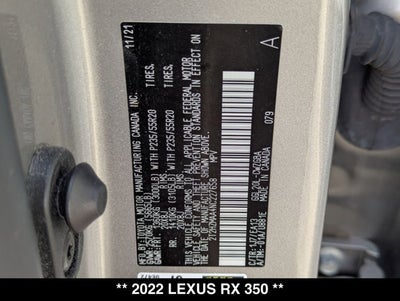 2022 Lexus RX 350 RX 350