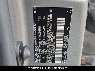 2022 Lexus RX 350 RX 350