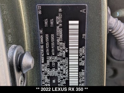 2022 Lexus RX 350 RX 350