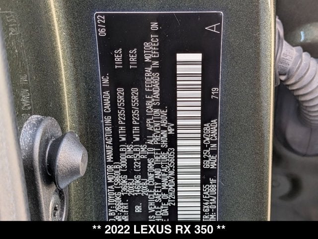 2022 Lexus RX 350 RX 350