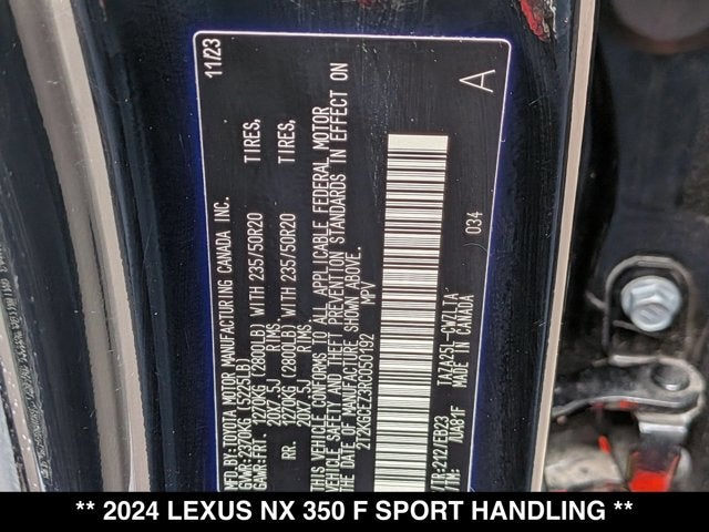 2024 Lexus NX 350 NX 350 F SPORT Handling