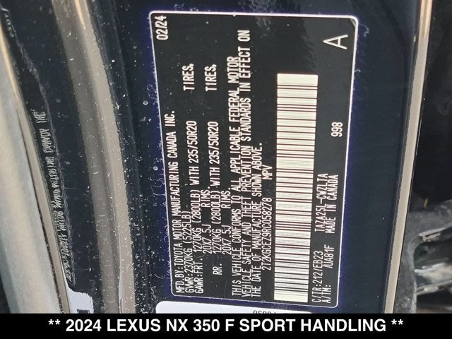 2024 Lexus NX 350 NX 350 F SPORT Handling
