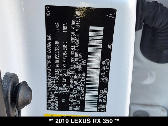 2019 Lexus RX 350 RX 350