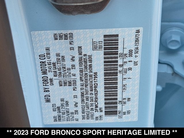 2023 Ford Bronco Sport Heritage Limited