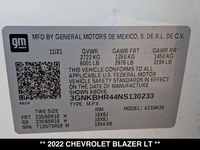 2022 Chevrolet Blazer LT