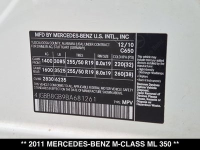 2011 Mercedes-Benz ML 350 ML 350