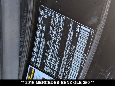 2016 Mercedes-Benz GLE 350 GLE 350