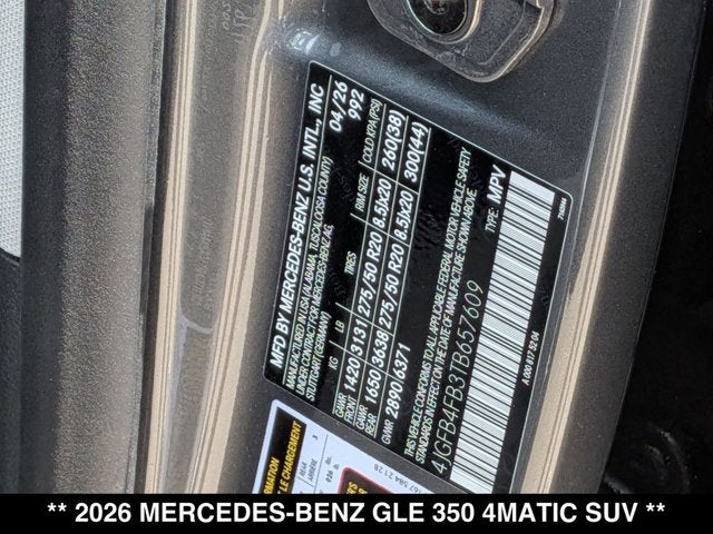 2026 Mercedes-Benz GLE GLE 350 4MATIC® SUV