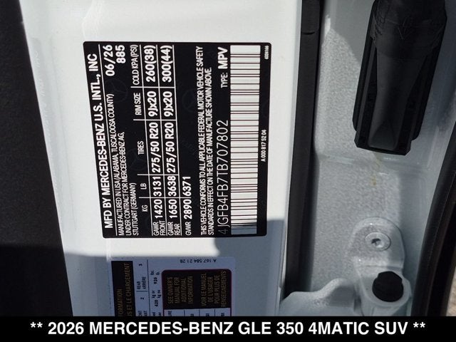2026 Mercedes-Benz GLE 350 GLE 350 4MATIC® SUV