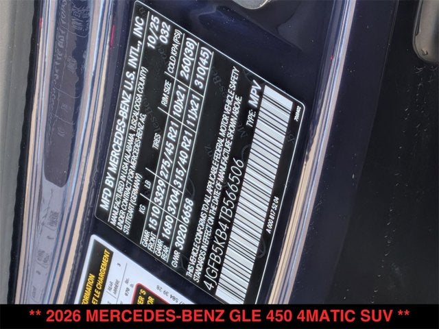 2026 Mercedes-Benz GLE 450 GLE 450 4MATIC® SUV