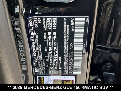 2026 Mercedes-Benz GLE 450 GLE 450 4MATIC® SUV