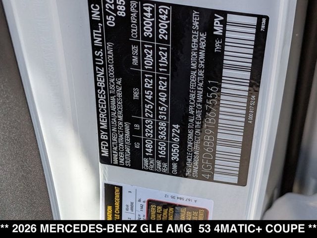 2026 Mercedes-Benz AMG® GLE 53 AMG® GLE 53 4MATIC®+ Coupe
