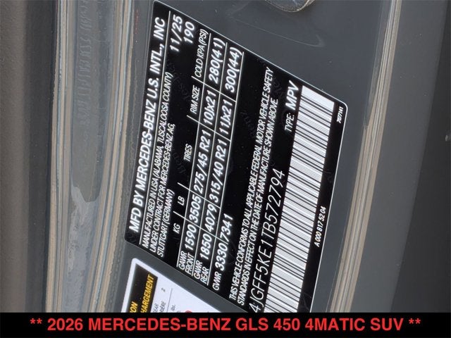 2026 Mercedes-Benz GLS 450 GLS 450 4MATIC® SUV